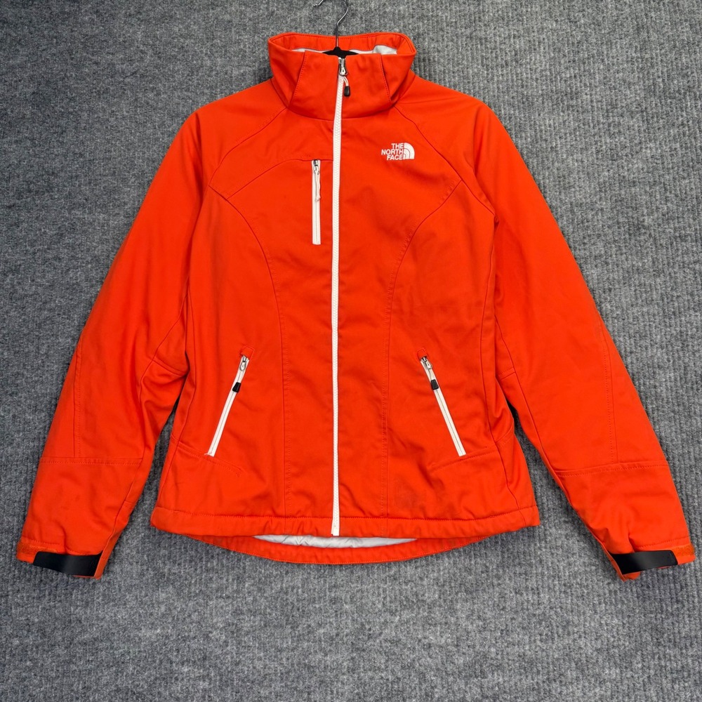 The North Face Primaloft Softshell Jacket Orange Womens Small Full Zip Coat